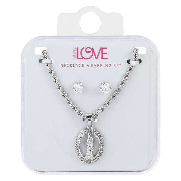 Ladies Guadalupe Necklace with Earrings Set - DDS-QND-20