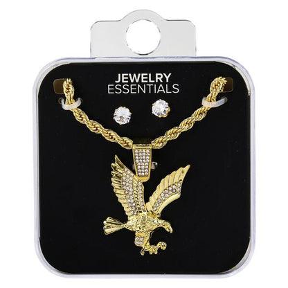 Mens Eagle Necklace with Studs - DD-1121