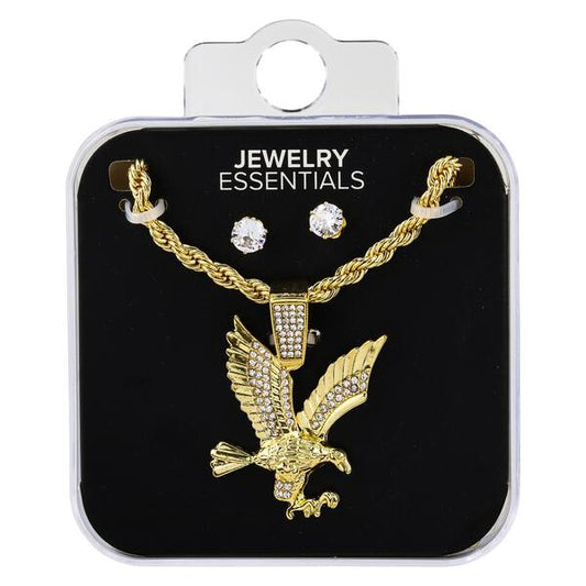 Mens Eagle Necklace with Studs - DD-1121