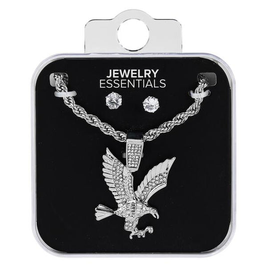 Mens Eagle Necklace with Studs - DD-1121