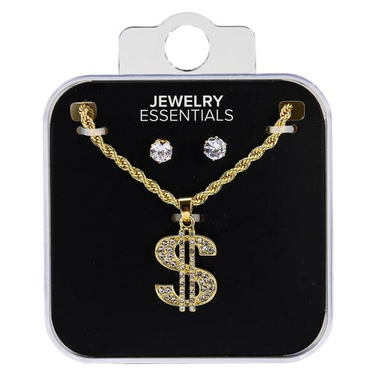 Mens Money Necklace with Studs - DD-4115
