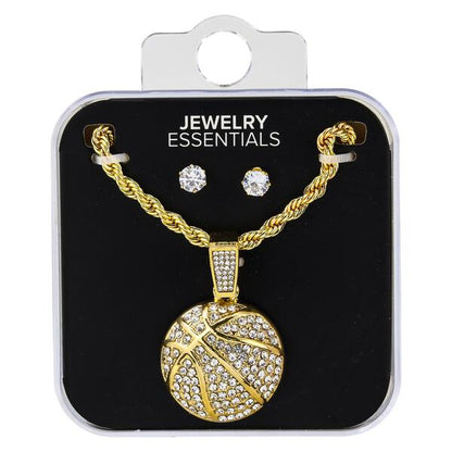 Mens Basketball Necklace with Studs - DD-1782