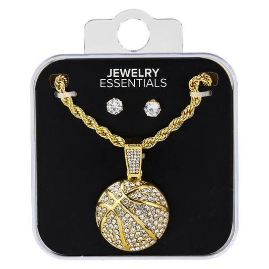 Mens Basketball Necklace with Studs - DD-1782