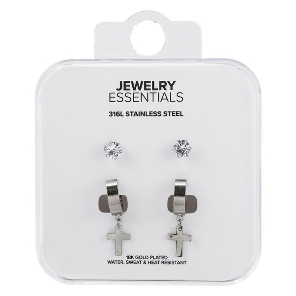 Cross Earrings with Studs