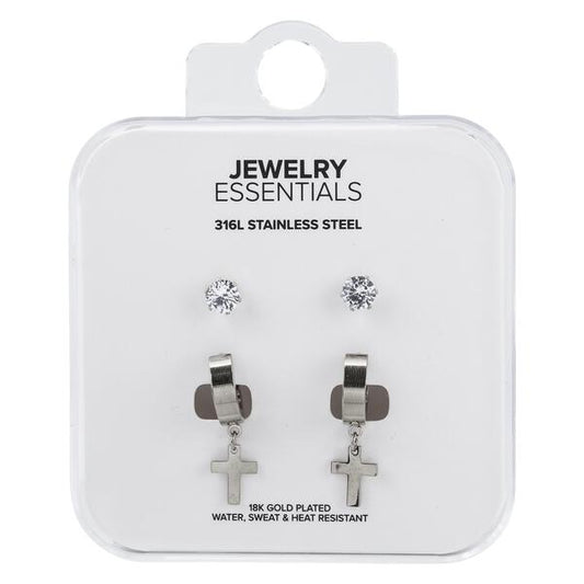 Cross Earrings with Studs