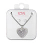 Ladies Heart Necklace with Earrings Set - DD-1937G