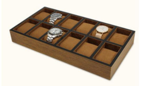 6 Row 2 - 12 Pcs Dark Brown Wooden Tray - WT-103-1