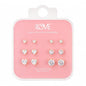 Ladies Heart and Round Stud Earring 6-Pack - CET-215