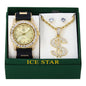 Watch and Money Necklace with Earrings Gift Set - W1K2-123