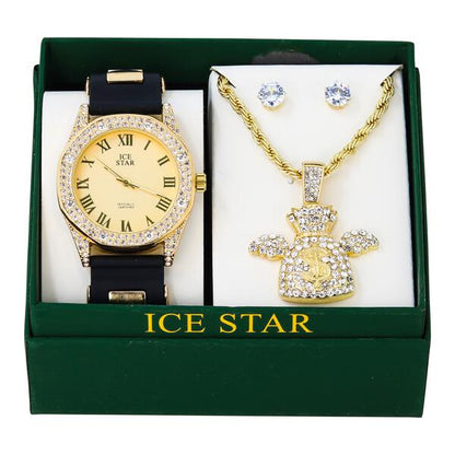 Watch and Necklace with Earrings Gift Set - W1K2-124