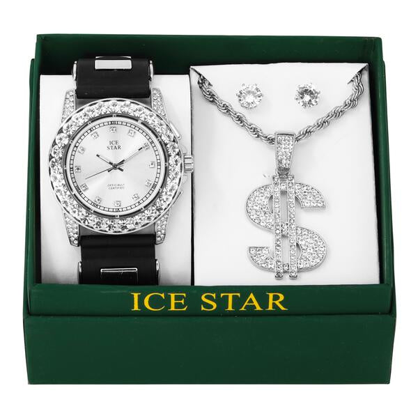Watch and Money Necklace with Earrings Gift Set - W1K2-123