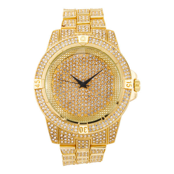 Urban Iced Out 48mm Metal Band Watch - 7754-MB