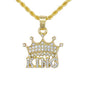 Iced Mini King Pendant with 3mm Rope Chain - CRDHC2-337