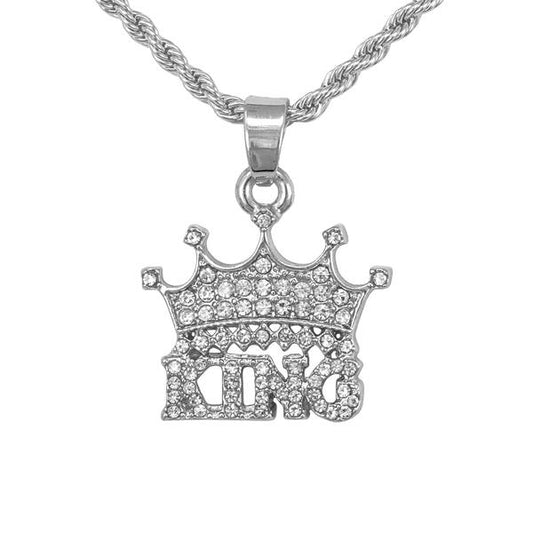 Iced Mini King Pendant with 3mm Rope Chain - CRDHC2-337