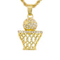 Iced Mini Basketball Pendant with 3mm Rope Chain - CRDHC2-264