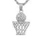Iced Mini Basketball Pendant with 3mm Rope Chain - CRDHC2-264