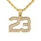 Iced Mini 23 Pendant with 3mm Rope Chain - CRDHC2-216