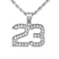 Iced Mini 23 Pendant with 3mm Rope Chain - CRDHC2-216