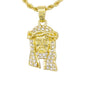Iced Mini Jesus Pendant with 3mm Rope Chain - CRDHC2-210