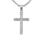 Iced Mini Cross Pendant with 3mm Rope Chain - CRDHC2-202