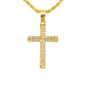 Iced Mini Cross Pendant with 3mm Rope Chain - CRDHC2-202