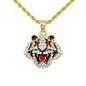 Iced Mini Tiger Pendant with 3mm Rope Chain - CRDHC2-380