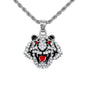 Iced Mini Tiger Pendant with 3mm Rope Chain - CRDHC2-380