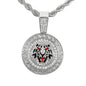 Iced Medium Tiger Pendant with 4mm Rope Chain - CRDHC1-1376G