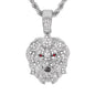 Iced Medium Lion Pendant with 4mm Rope Chain - CRDHC1-1323G