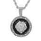 Iced Medium Lion Pendant with 4mm Rope Chain - CRDHC1-1276G
