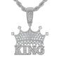 Iced Medium King Pendant with 4mm Rope Chain - CRDHC1-1258G