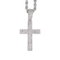 Iced Medium Cross Pendant with 4mm Rope Chain - CRDHC1-1251G