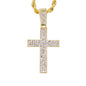 Iced Medium Cross Pendant with 4mm Rope Chain - CRDHC1-1251G