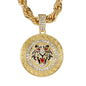 Iced Large Tiger Pendant with 8mm Rope Chain - CRDHC8-8075G