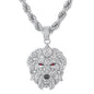 Iced Large Lion Pendant with 8mm Rope Chain - CRDHC8-8031G
