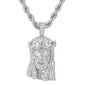 Iced Large Jesus Pendant with 8mm Rope Chain - CRDHC8-8023S