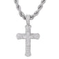 Iced Large Cross Pendant with 8mm Rope Chain - CRDHC8-8001G