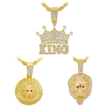 3on Medium Pendant with 4mm Rope Chain - CRDHC3-131G