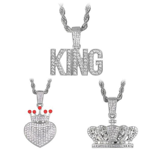 3on Medium Pendant with 4mm Rope Chain - CRDHC3-165G