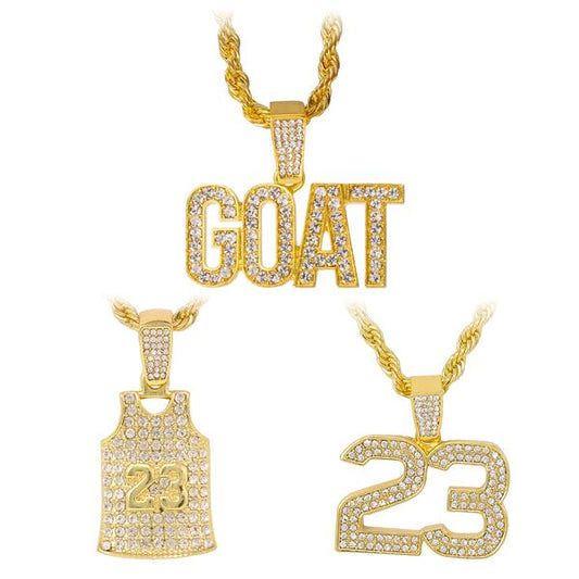 3on Medium Pendant with 4mm Rope Chain - CRDHC3-160G