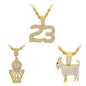 3on Medium Pendant with 4mm Rope Chain - CRDHC3-173G