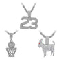 3on Medium Pendant with 4mm Rope Chain - CRDHC3-173G