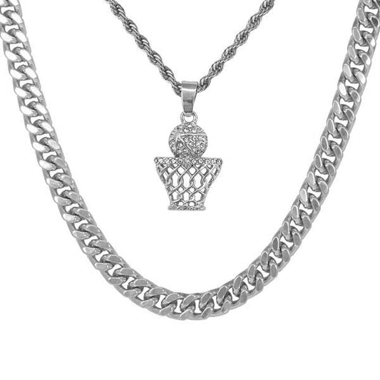 Basket-Ball-Necklace-&-9mm-Solid-Cuban-Chain-Set-