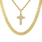 Cross-Necklace-&-9mm-Solid-Cuban-Chain-Set-