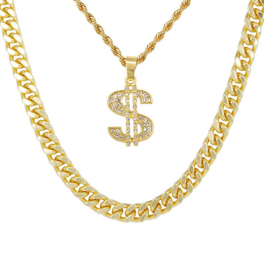 Money-Necklace-&-9mm-Solid-Cuban-Chain-Set-