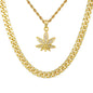Leaf-Necklace-&-9mm-Solid-Cuban-Chain-Set-