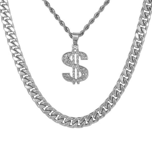 Money-Necklace-&-9mm-Solid-Cuban-Chain-Set-