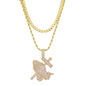 2on Iced Praying Hands Necklace with 6mm Solid Cuban Chain - CRDL11-8011
