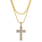 2on Iced Cross Necklace with 6mm Solid Cuban Chain - CRDL11-8066