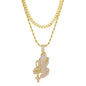 2on Iced Praying Hands Necklace with 6mm Solid Cuban Chain - CRDL11-8002